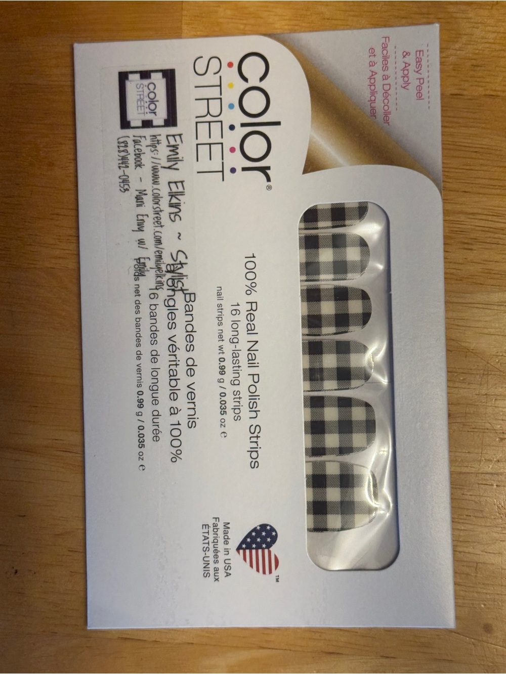 Color Street Plaid About You Nail Polish Strips - Black & White